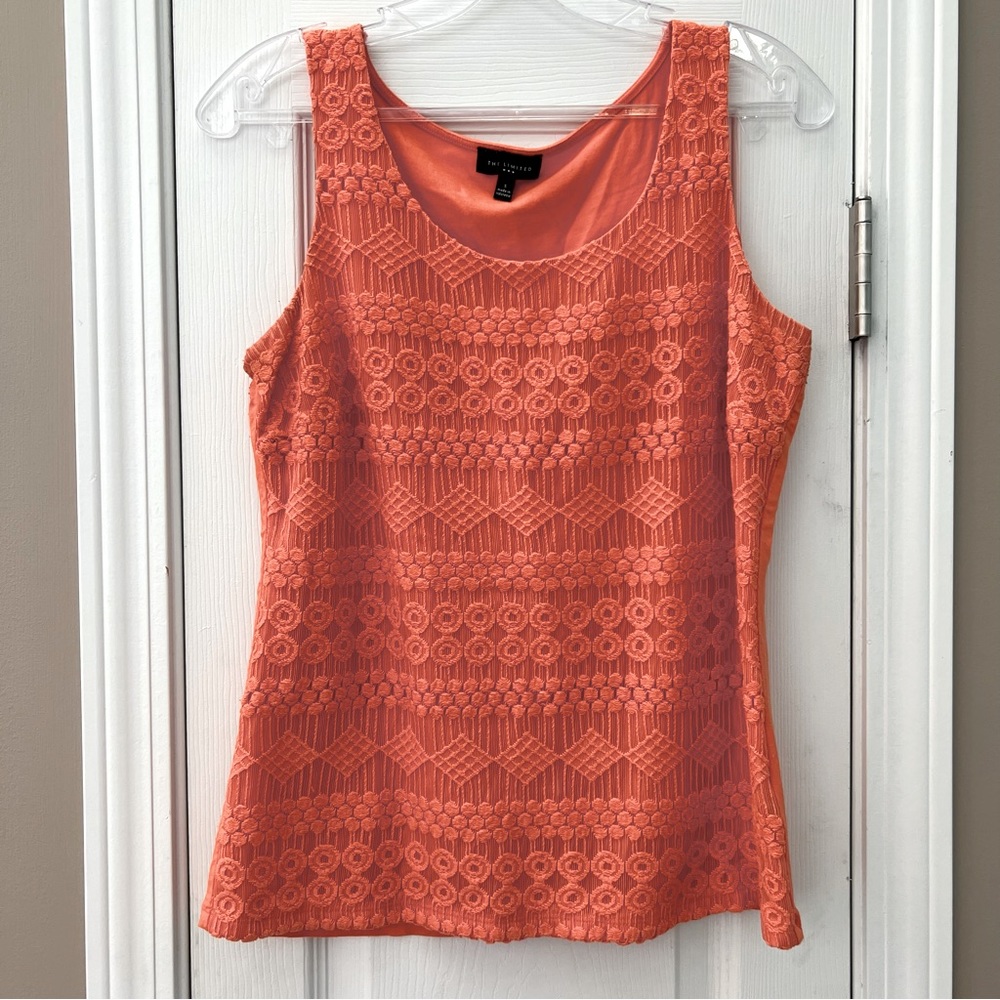 The Limited Lace Sleeveless Tank Top Orange Size S